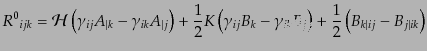 $\displaystyle {R^0}_{ijk} =
{\cal H}
\left(\gamma_{ij} A_{\vert k} - \gamma_...
...- \gamma_{ik} B_j \right)
+ \frac12 \left(B_{k\vert ij} - B_{j\vert ik}\right)$