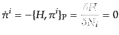 $\displaystyle \dot{\pi}^i = - \{ H, \pi^i \}_{\rm P} =
\frac{\delta H}{\delta N_i} = 0$